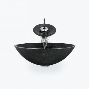 Pultové umývadlo BOWL čierny granit