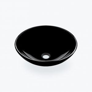 Pultové umývadlo BOWL čierne sklo